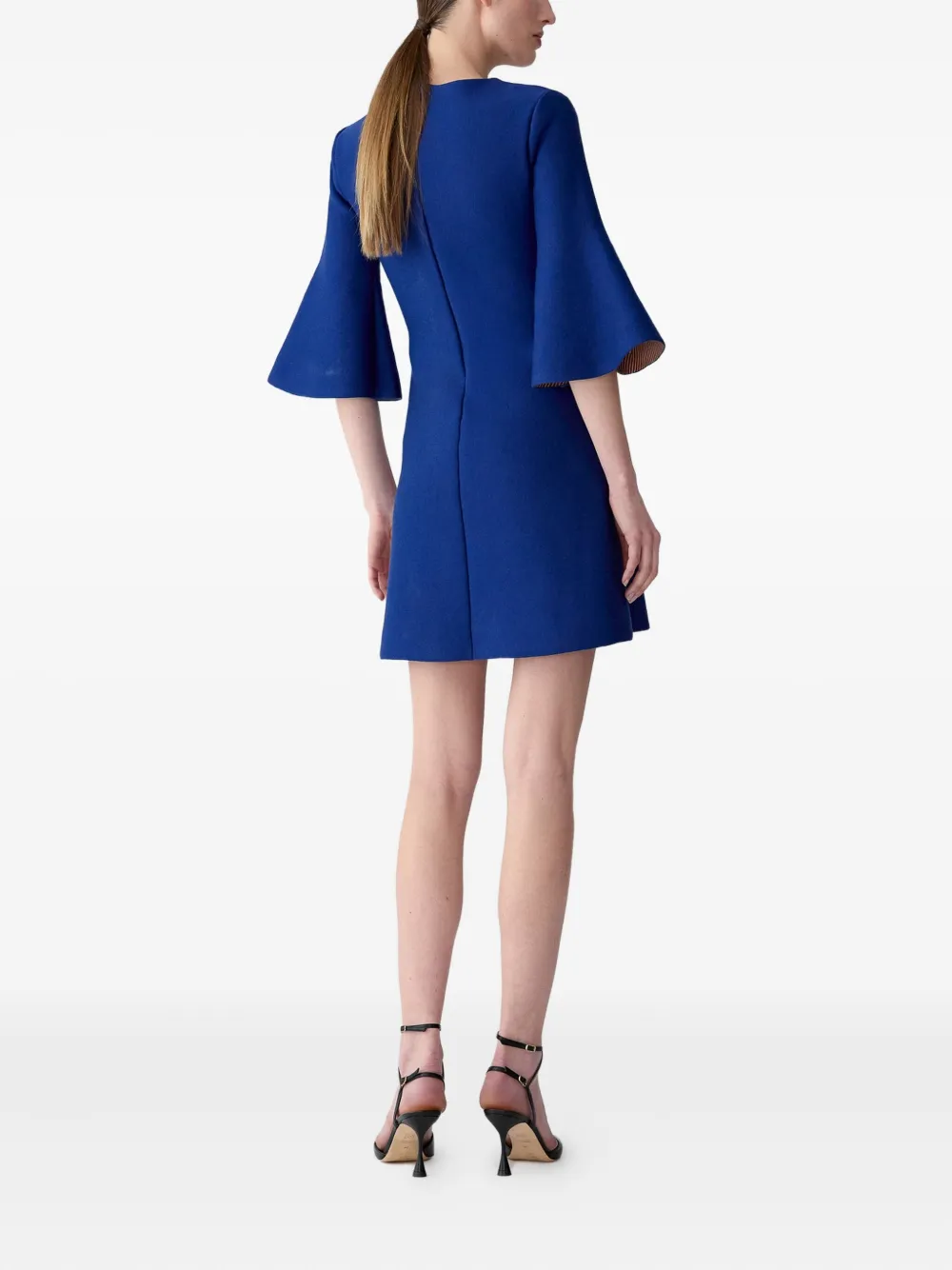 Carolina Herrera Tulip Bell-sleeve Mini Dress In Blue