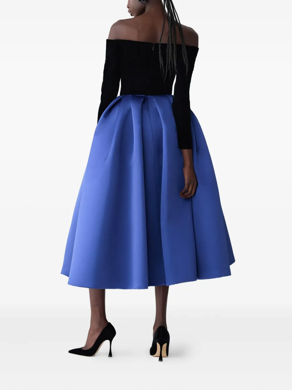 Carolina Herrera Off-shoulder midi-jurk Blauw