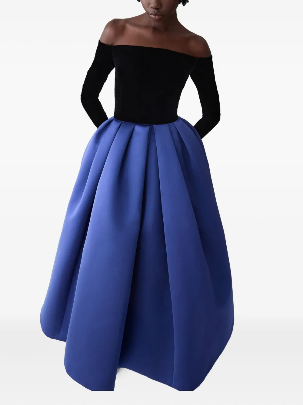 Carolina Herrera Off-shoulder midi-jurk Blauw