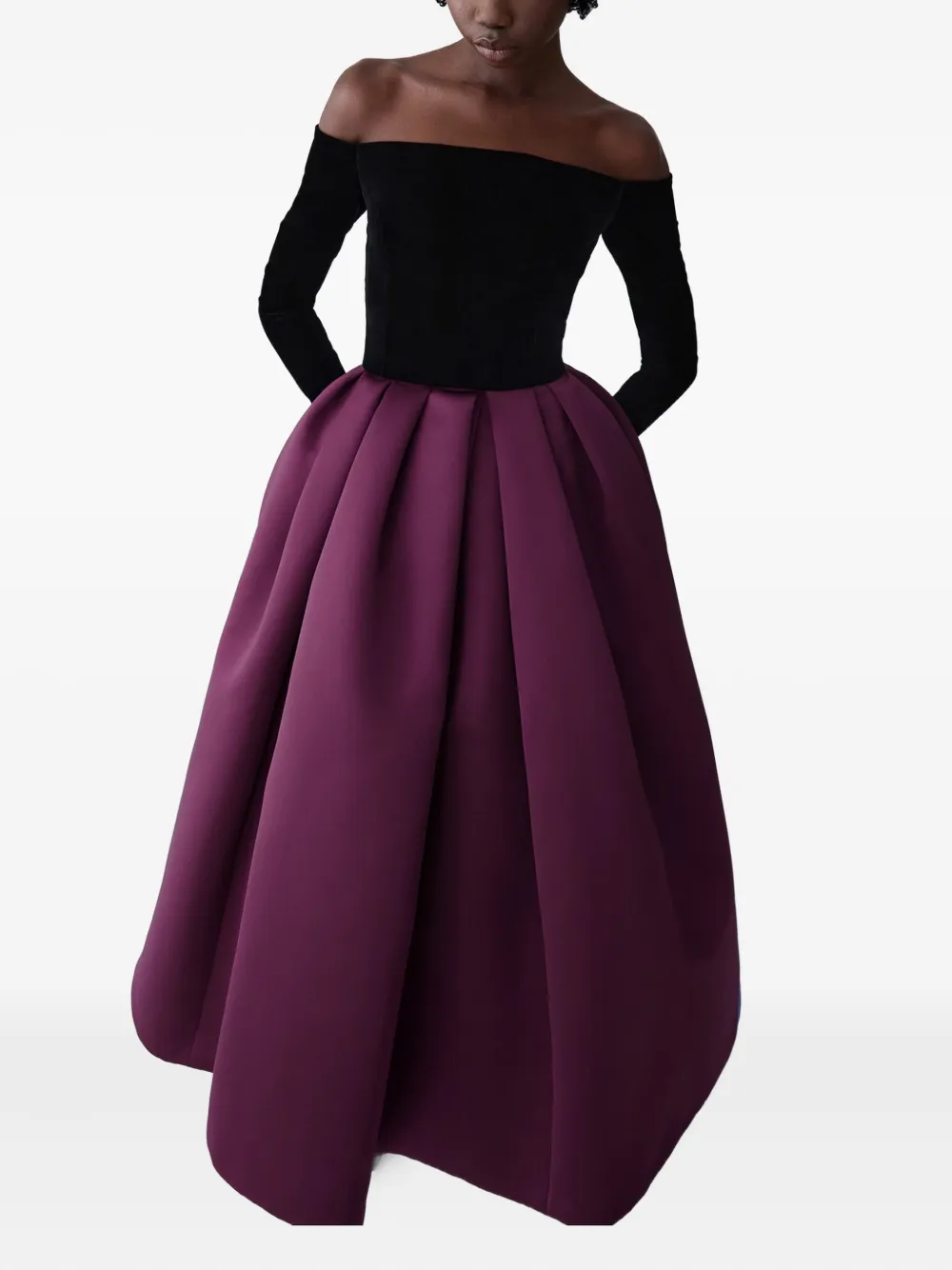 Carolina Herrera Off-shoulder midi-jurk Paars