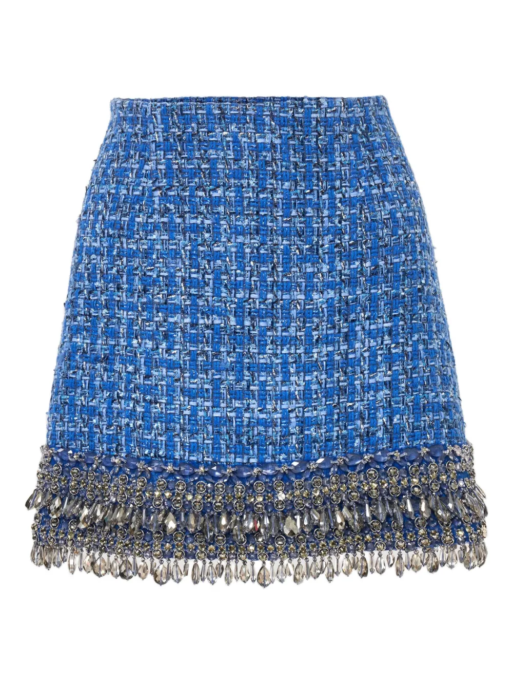 Carolina Herrera tweed embellished mini skirt - ブルー Carolina Herrera tweed embellished mini skirt - ブルー