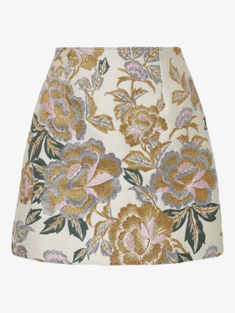 Carolina Herrera falda corta con motivo floral en jacquard