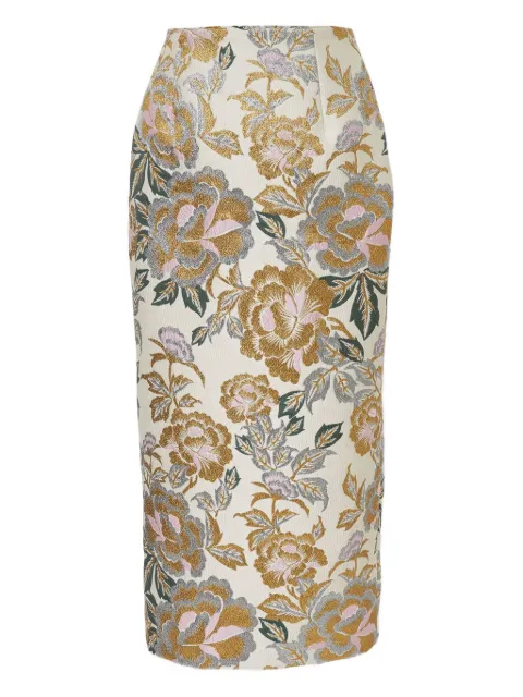 Carolina Herrera floral-jacquard midi skirt