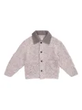 Ader Error textured-collar elbow-patch cardigan - Purple