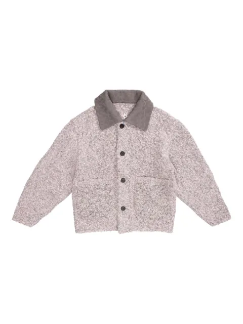Ader Error textured-collar elbow-patch cardigan