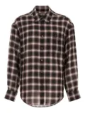 Wooyoungmi logo-embroidered plaid shirt - Brown