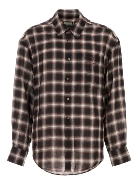 Wooyoungmi logo-embroidered plaid shirt