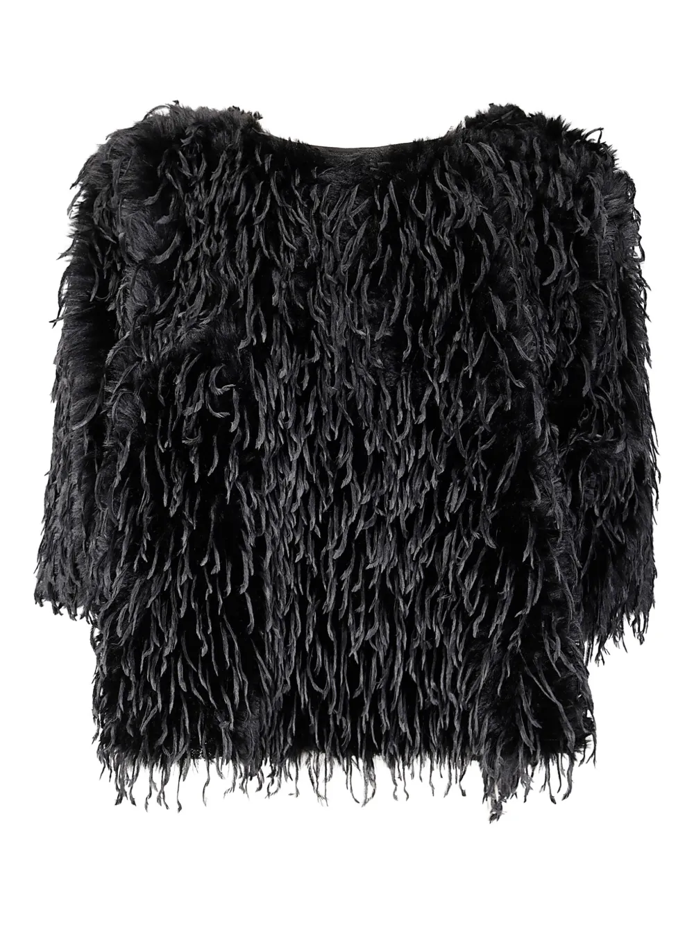 Stefano Mortari Fringed Top In Black