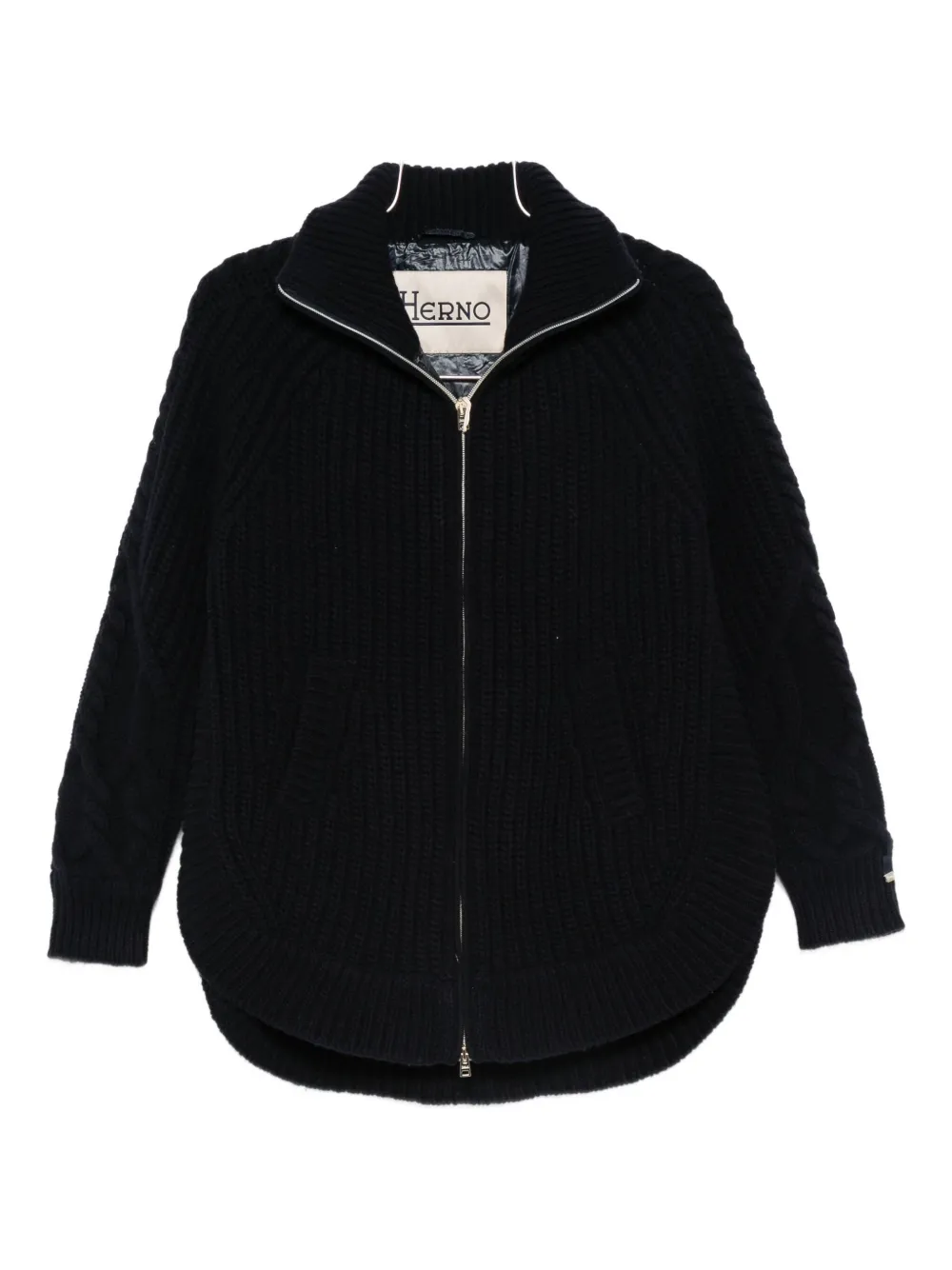 Herno cable-knit padded jacket | Blue | Image 1