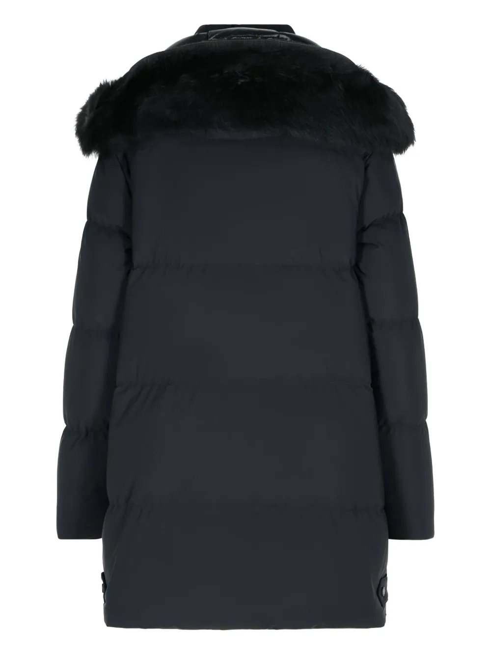 Moose Knuckles Faux Fur-trim Hooded Jacket In Blue