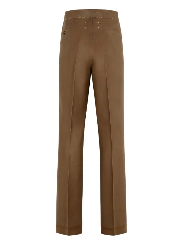 Maison Margiela drawstring-waist Pleated Pants | Brown | FARFETCH JO