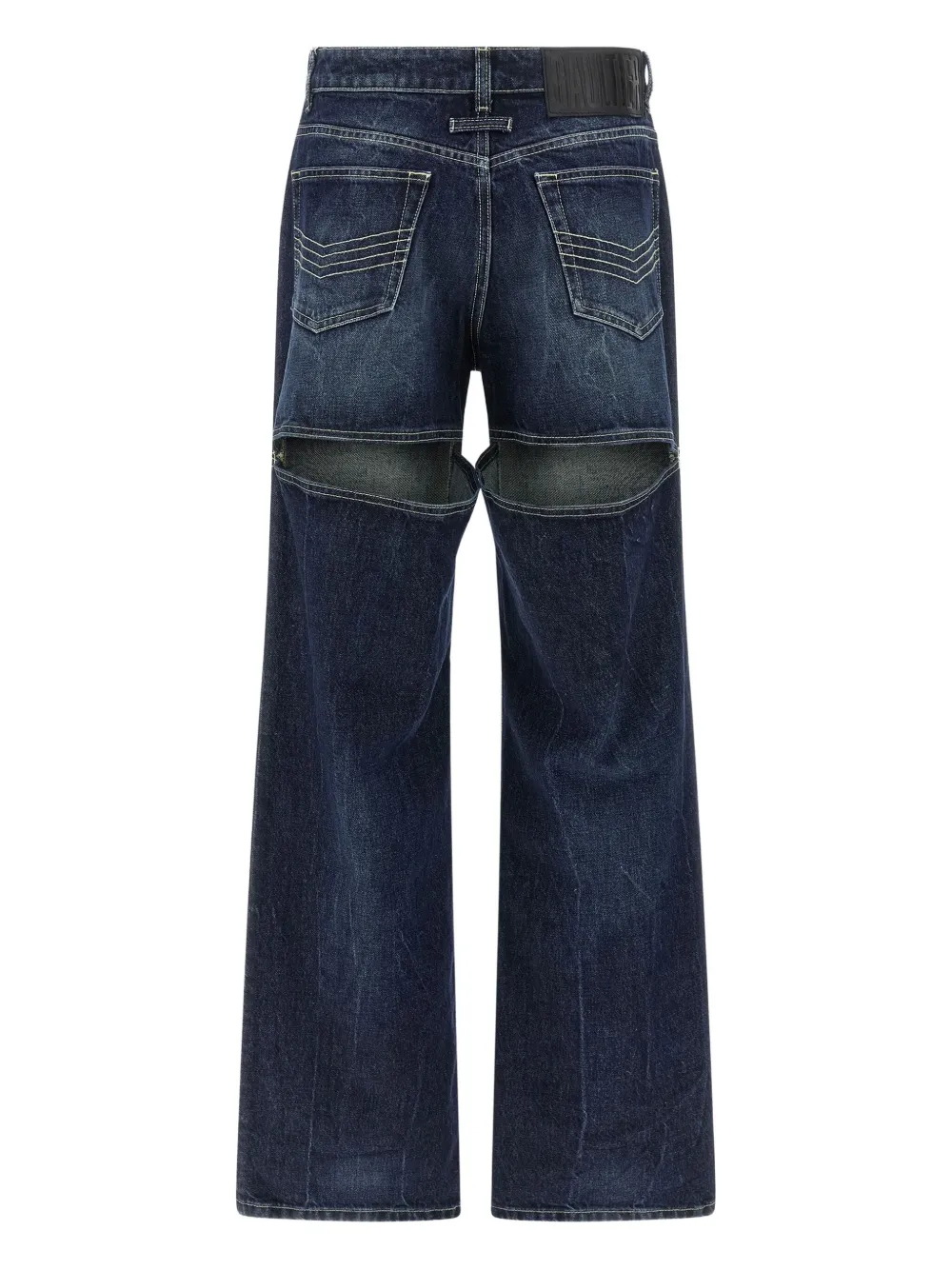 Jean Paul Gaultier The Blue jeans met wijde pijpen en uitgesneden details - Blauw