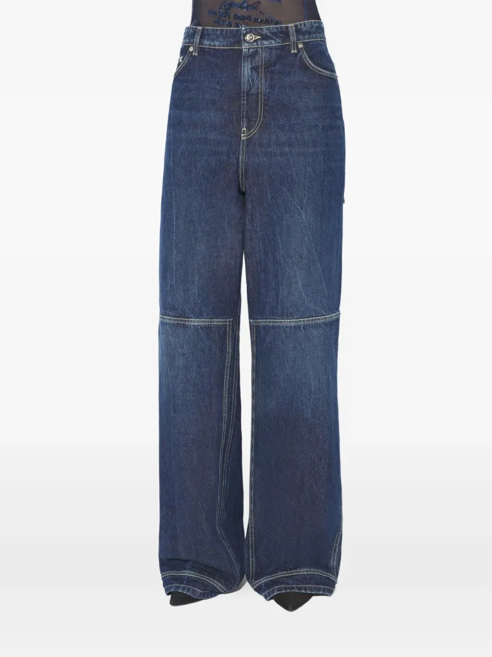 Jean Paul Gaultier The blue cut-out wide-leg jeans