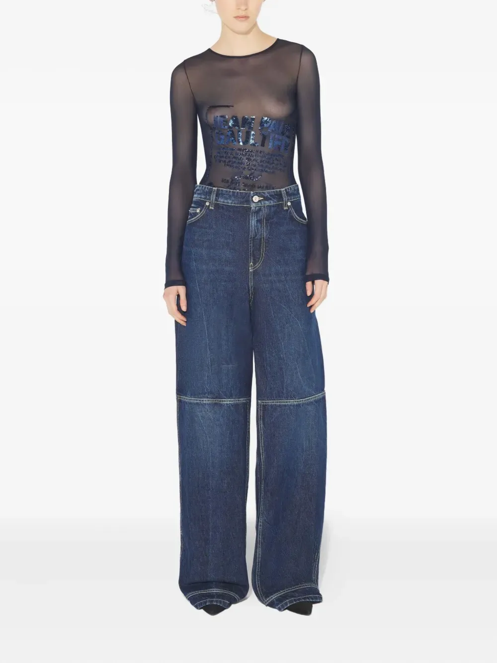  Jean Paul Gaultier Vaqueros Anchos The Cut-out - Azul 