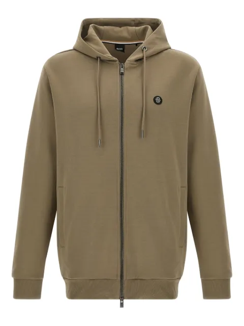 BOSS  C-Spence 01 leather-patch hoodie