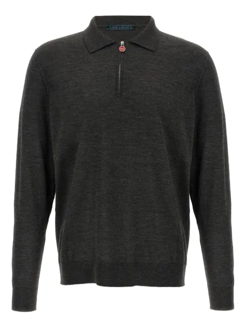 Kiton half zip mélange knit sweaters
