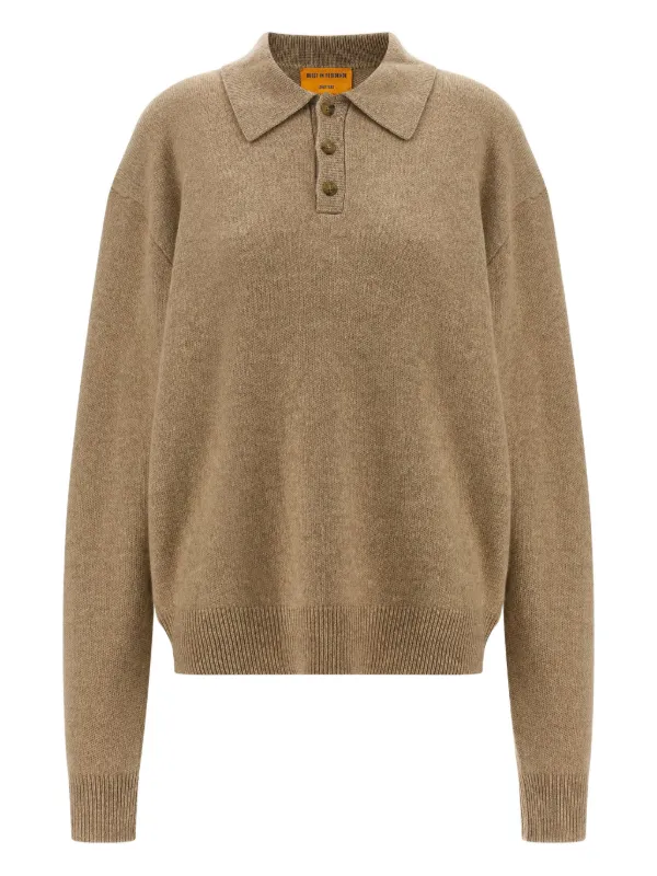 Guest In Residence Allday Cuffed Elbow Sweater in Brown