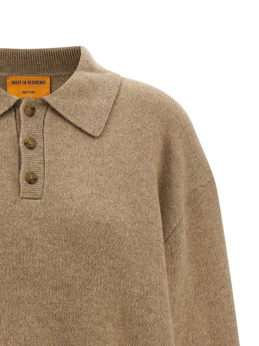 Guest In Residence Allday Cuffed Elbow Sweater In Brown