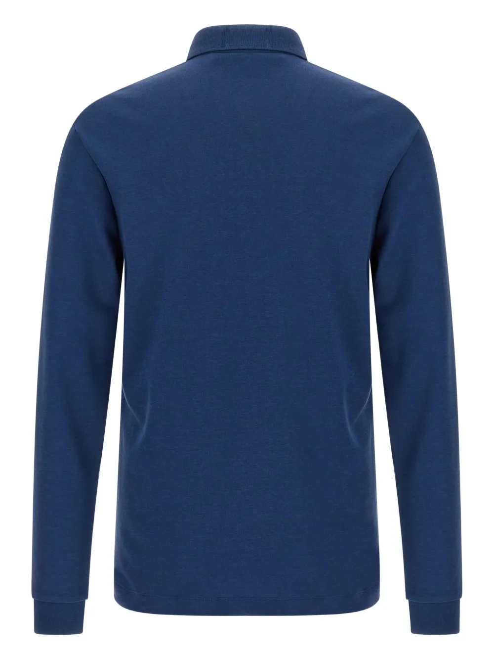 Hugo Boss Embroidery Long-sleeve Polo Shirt In Blue