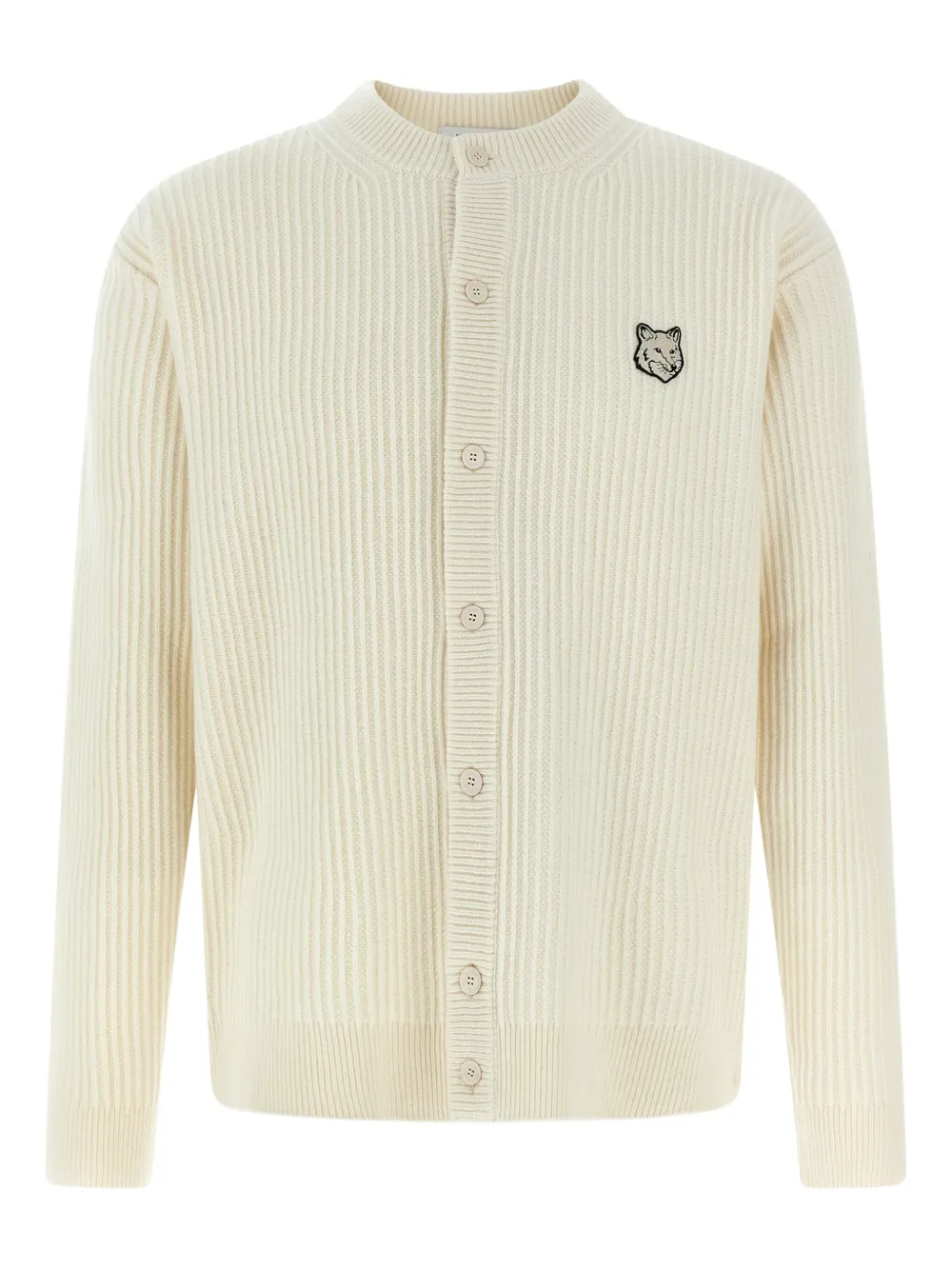 Maison Kitsuné fox-head ribbed cardigan - ニュートラル Maison Kitsuné fox-head ribbed cardigan - ニュートラル