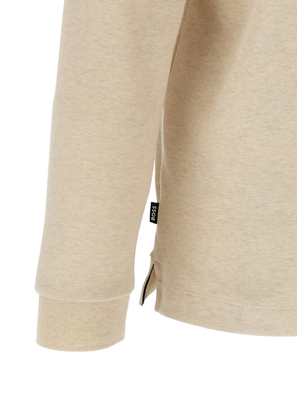 Hugo Boss Embroidery-logo Long-sleeve Polo Shirt In Neutral