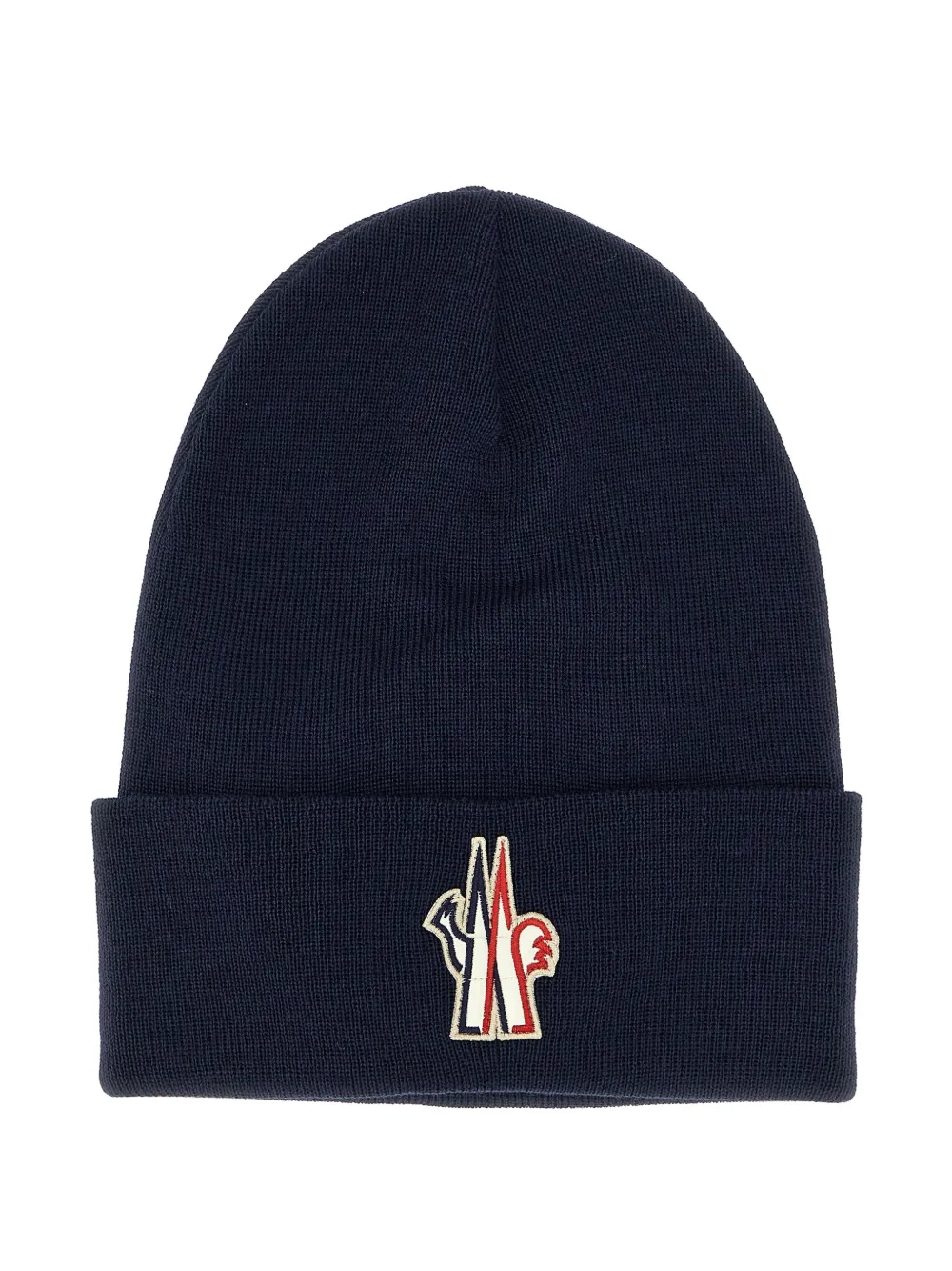 Moncler Grenoble turn-up logo patch beanie | Blue | Image 1