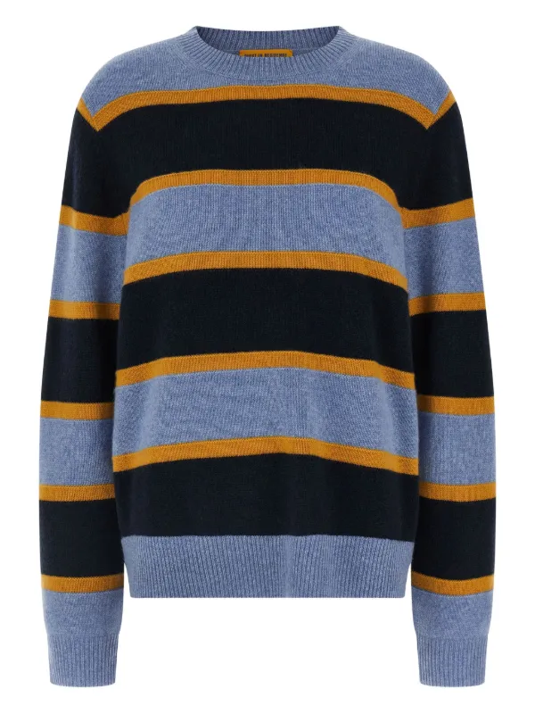 Guest In Residence Striped Crew-neck Sweater in Blue