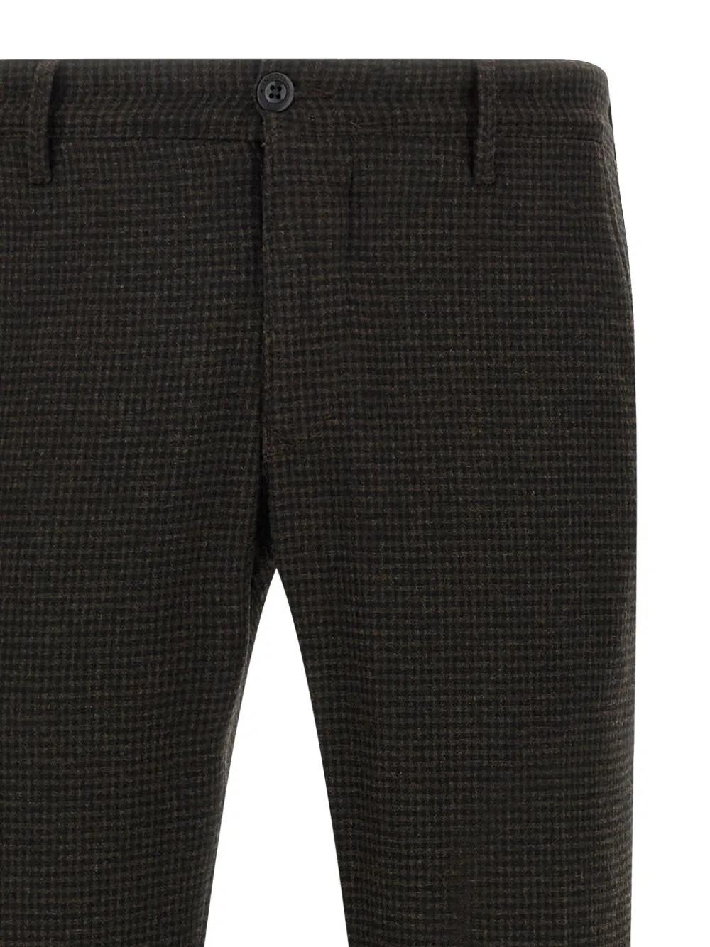 Incotex Vichy-patterned Trousers In Brown