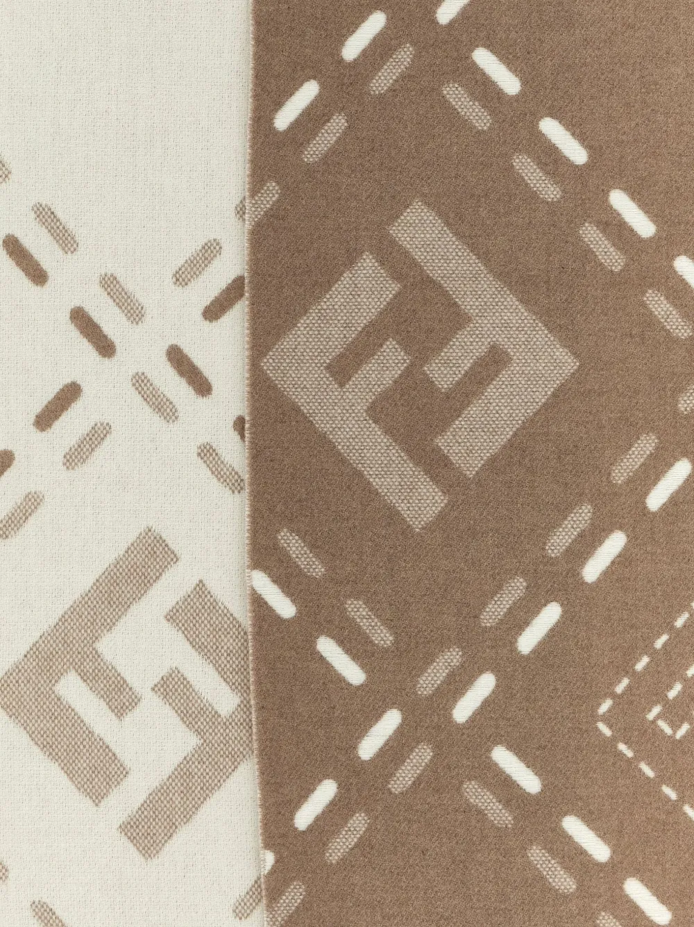 Fendi Dove Grey Wool Logo Scarf In Brown