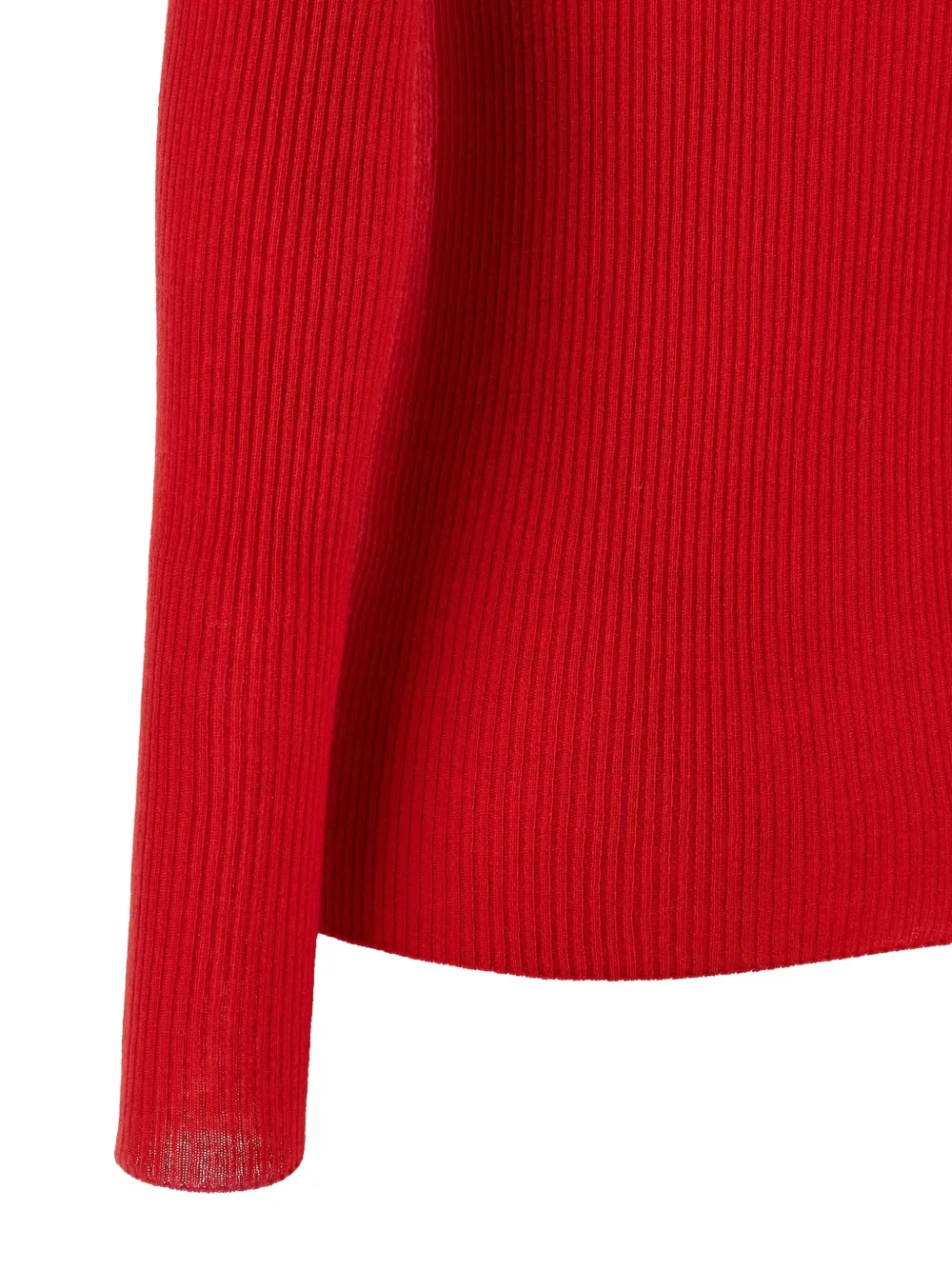 Fabiana Filippi Ribbed Virgin Wool And Silk Turtleneck Sweater In Red