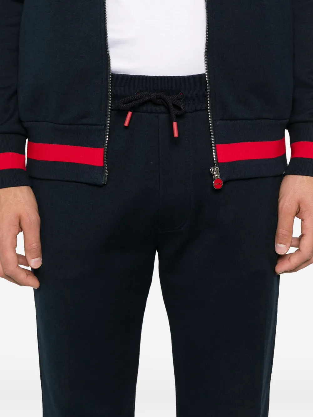 Kiton Katoenen trainingspak met contrasterende band Blauw