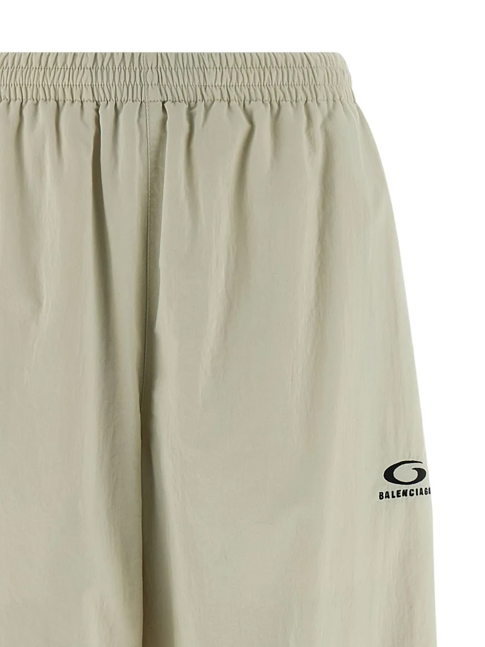 Balenciaga Broek met geborduurd logo en gekreukt effect Beige