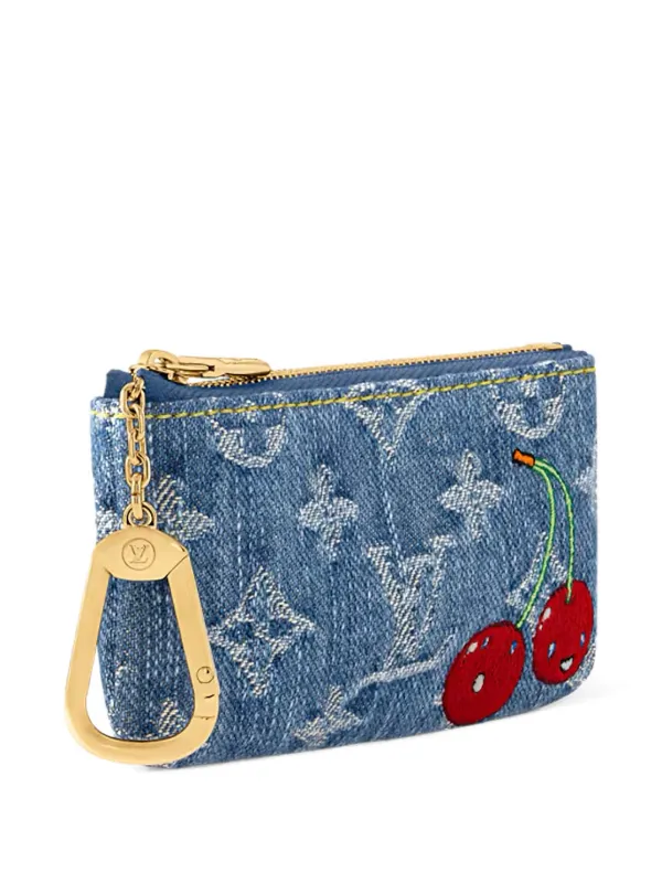Louis Vuitton キーホルダー ブルー モノグラムフラワー Louis Vuitton Pre-Owned x Murakami Monogram Wallet | Blue | FARFETCH