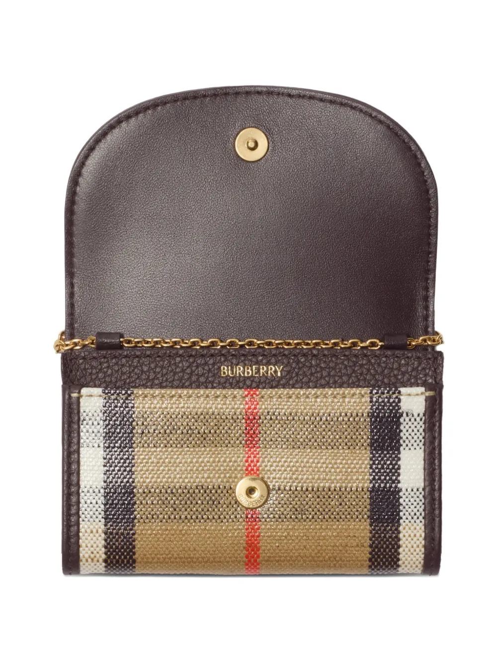 Burberry Highlands geruite crossbodytas met ketting Beige