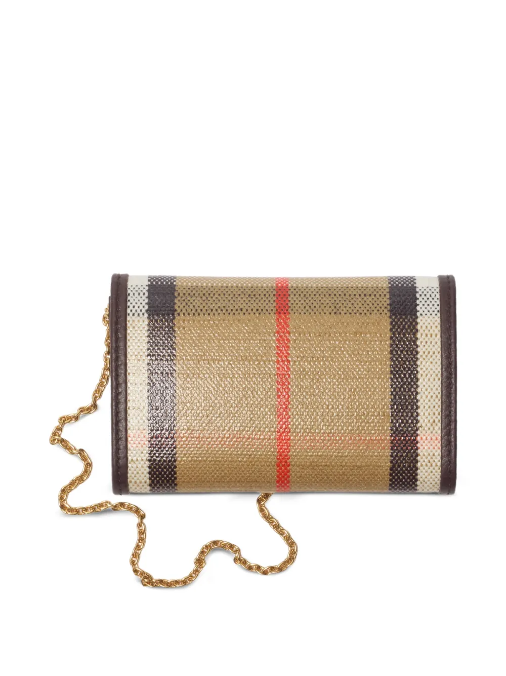 Burberry Highlands geruite crossbodytas met ketting Beige