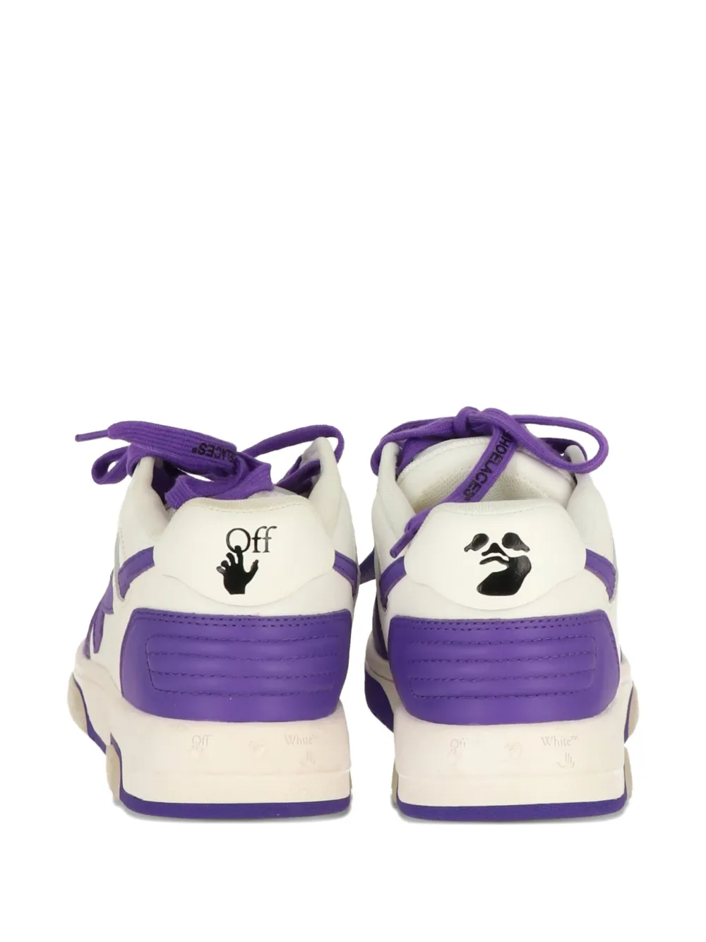 Off-white Arrow-motif Leather Sneakers In Purple