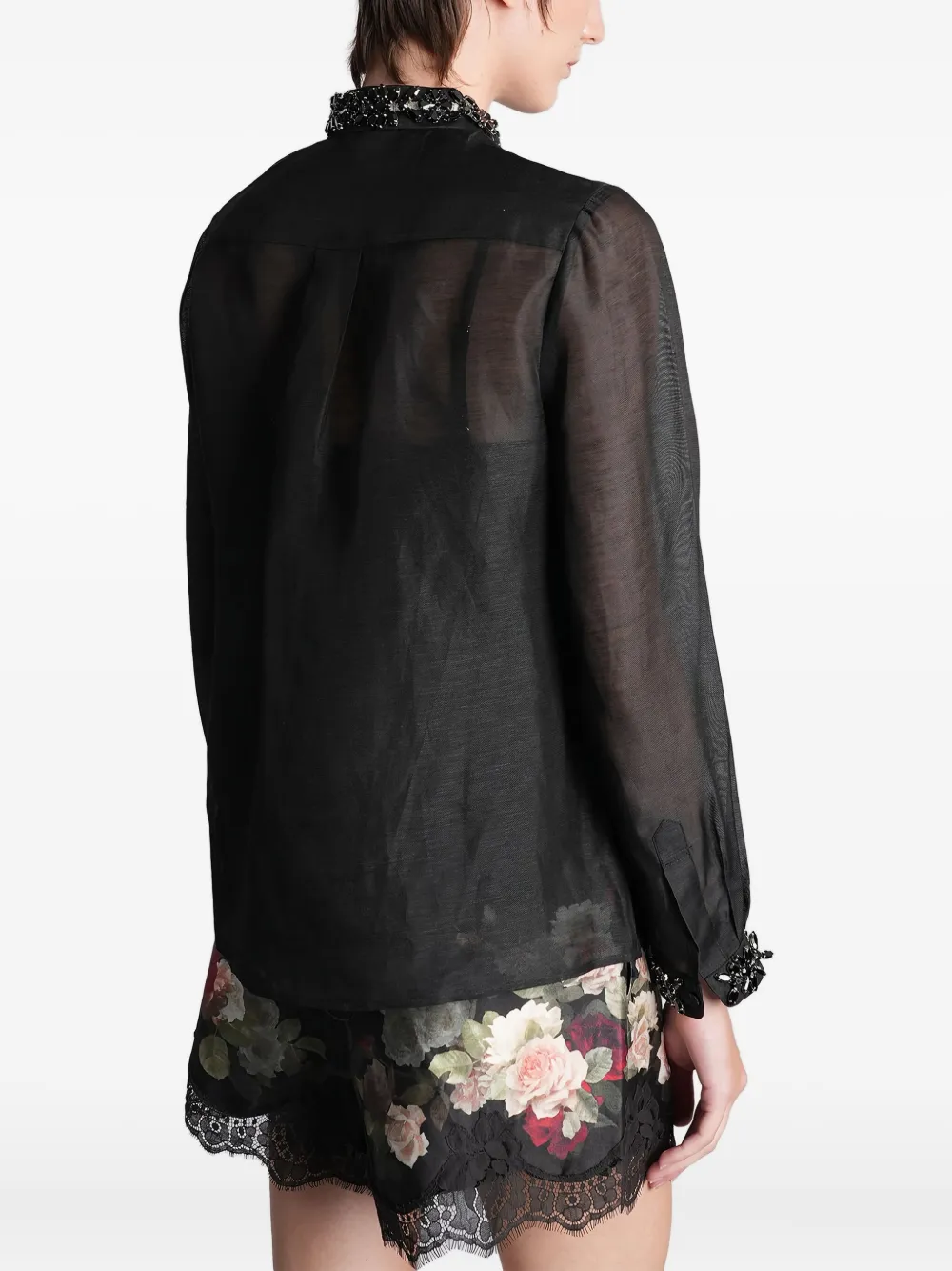 ZIMMERMANN Blouse met verfraaide kraag Zwart