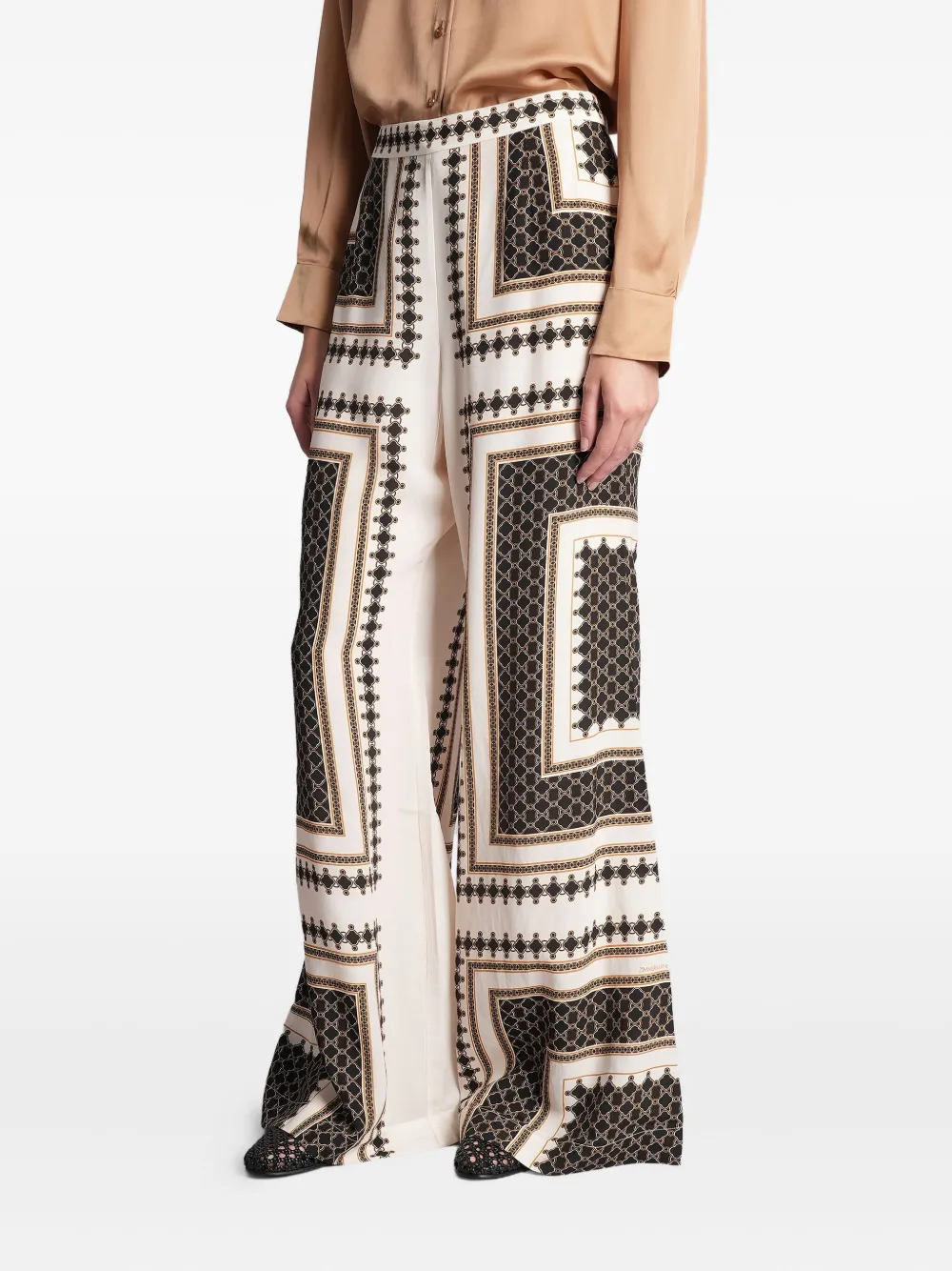 Zimmermann Geometric-print Trousers In Neutral
