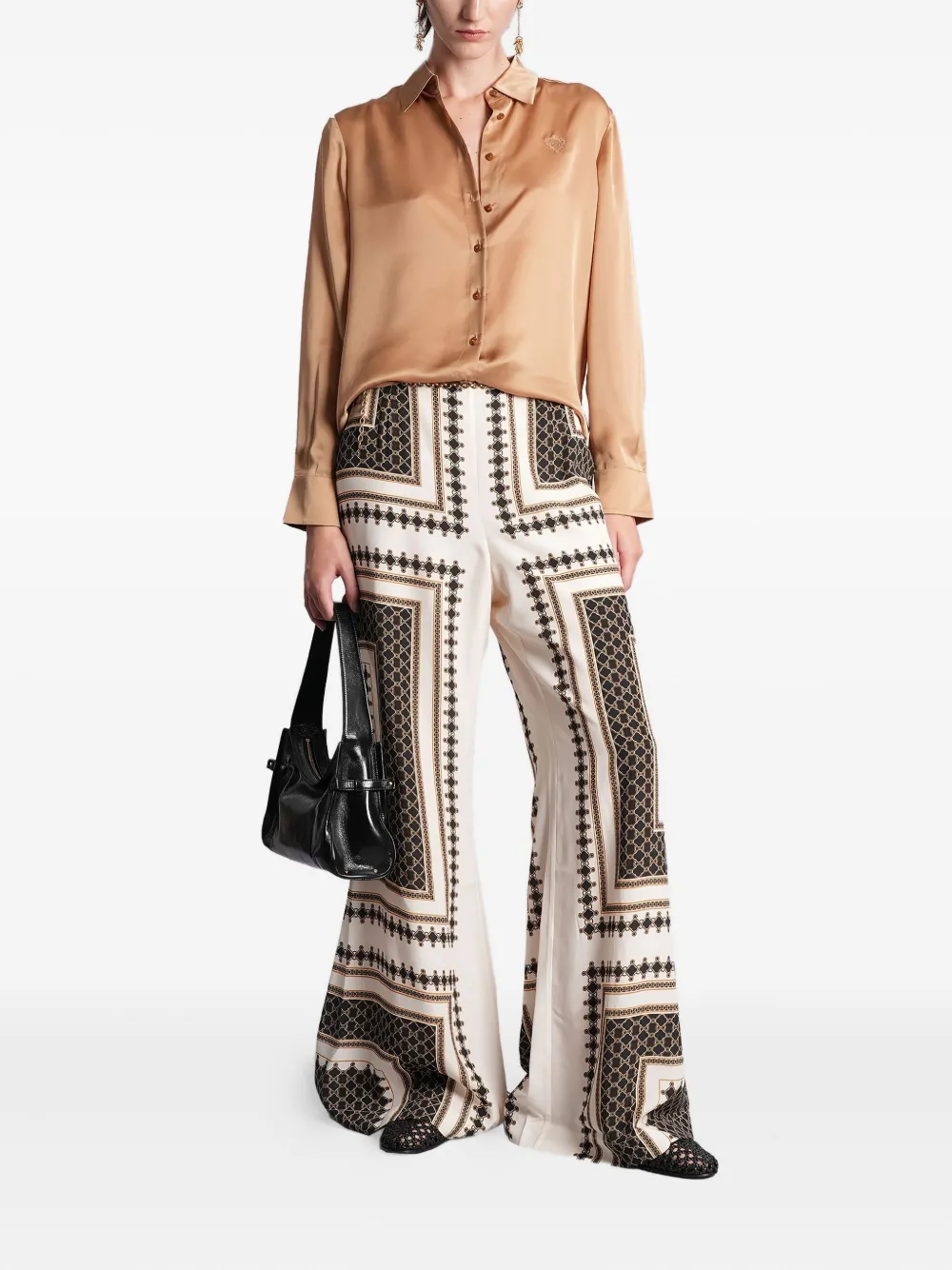 Zimmermann Geometric-print Trousers In Neutral