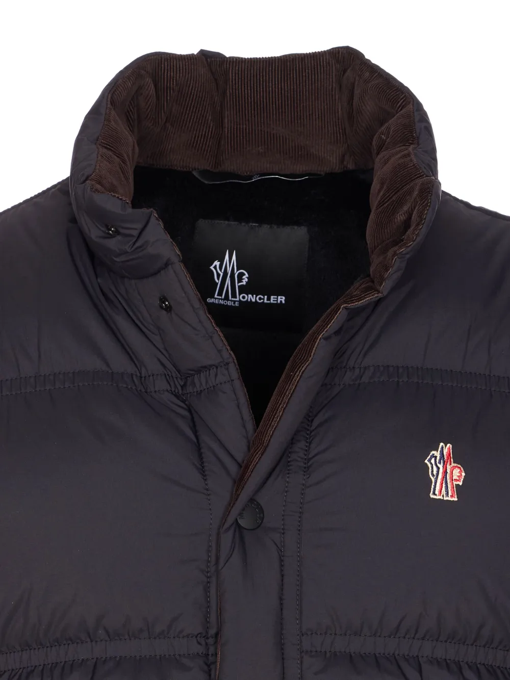 Moncler Padded Nylon Vest High Collar In Animal Print