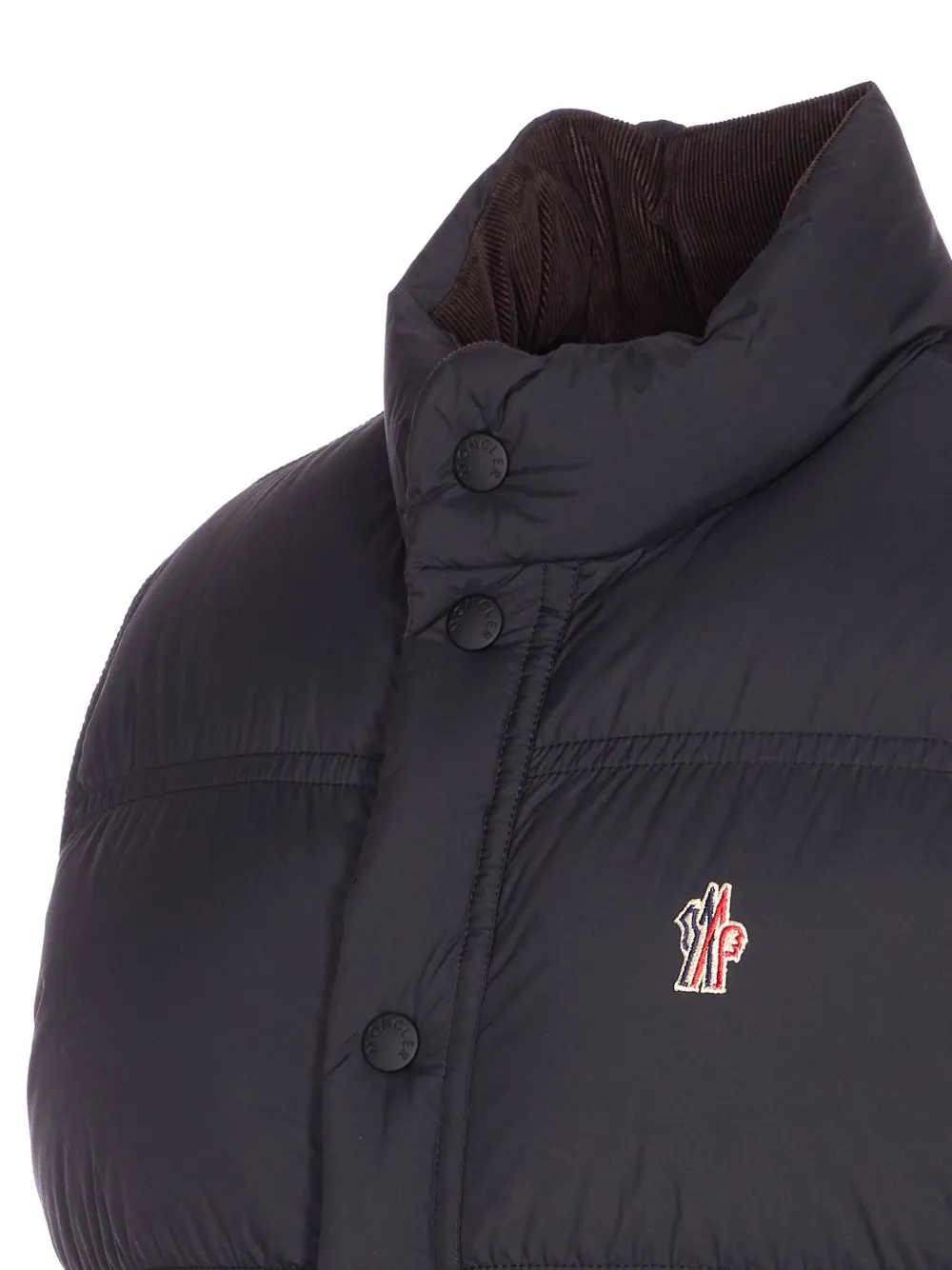 Moncler Padded Nylon Vest High Collar In Animal Print