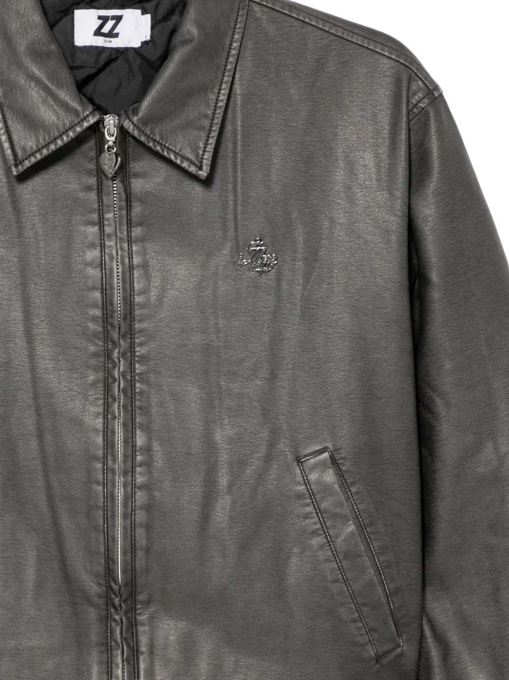 Izzue Logo-plaque Jacket In Gray