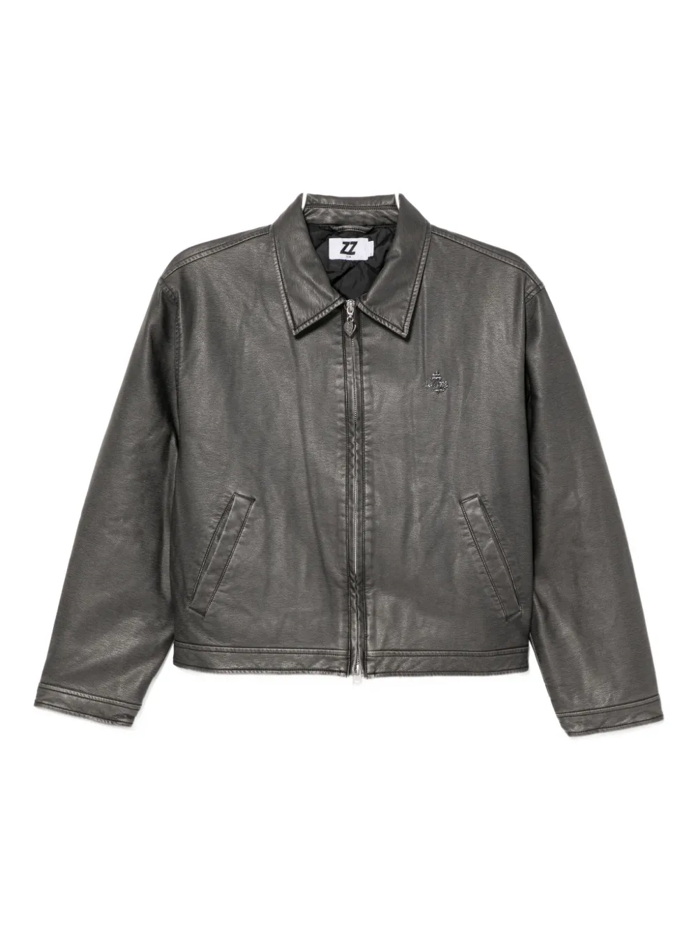 Izzue Logo-plaque Jacket In Gray