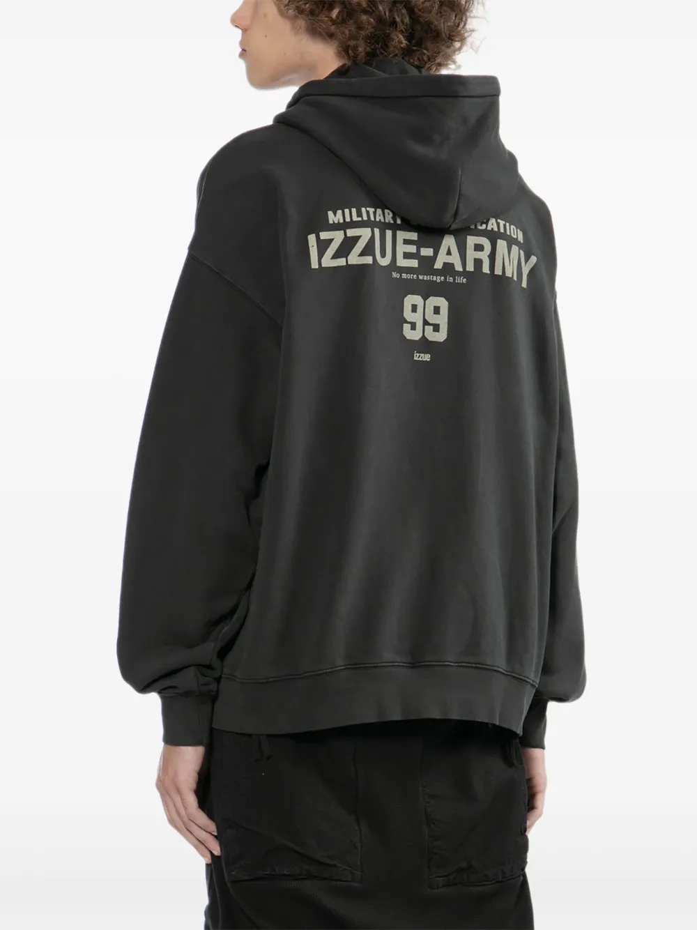 izzue Hoodie met logopatch Zwart