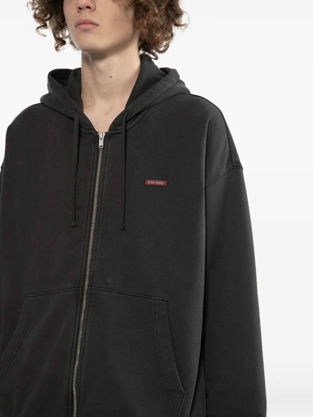 izzue Hoodie met logopatch Zwart