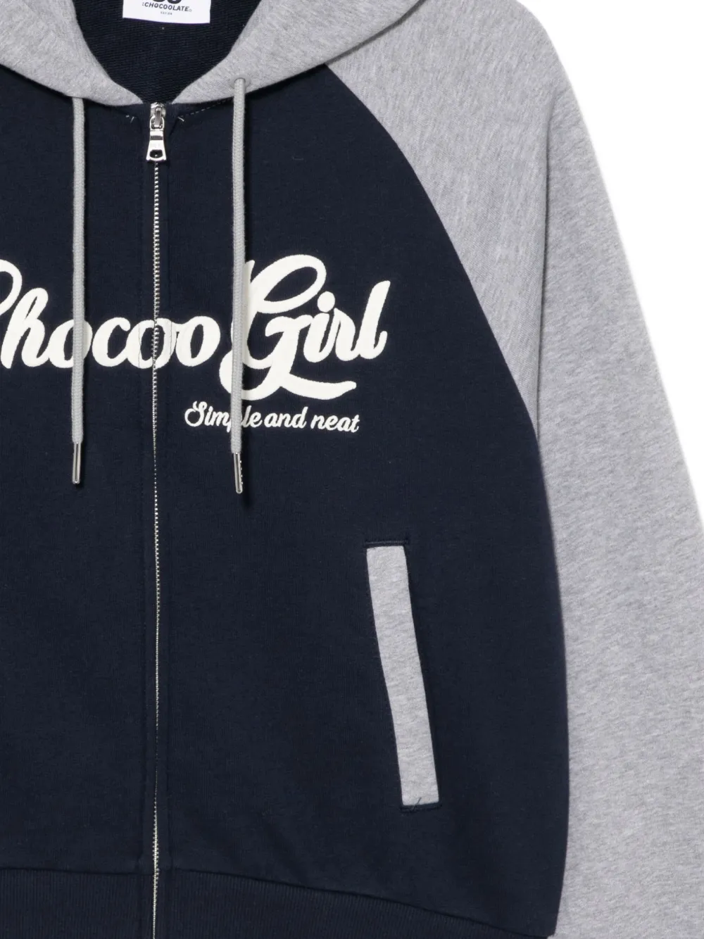 CHOCOOLATE Hoodie met geborduurd logo Blauw