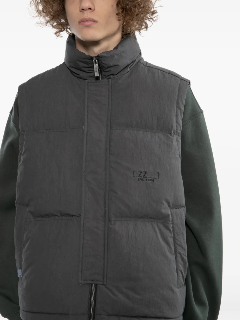 izzue Gilet met geborduurd logo Grijs