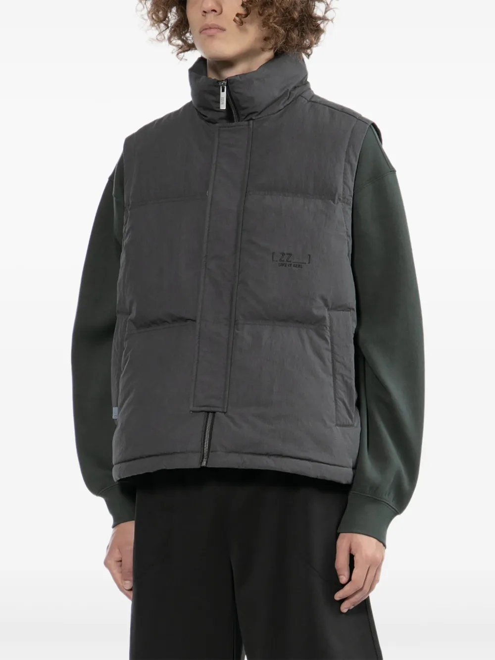 izzue Gilet met geborduurd logo Grijs