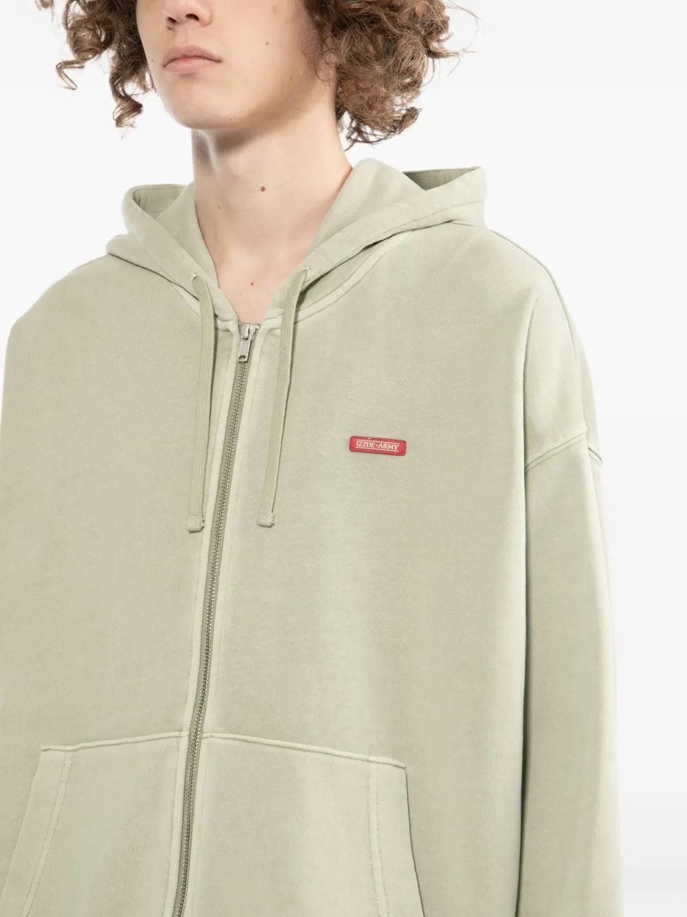 izzue Hoodie met geborduurd logo Groen