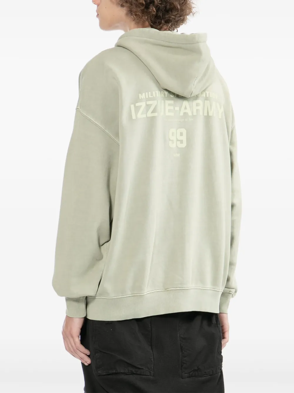 izzue Hoodie met geborduurd logo Groen